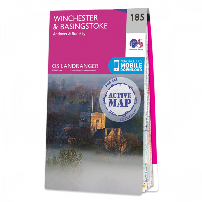 OS Landranger Active Map - Winchester and Basingstoke (185)