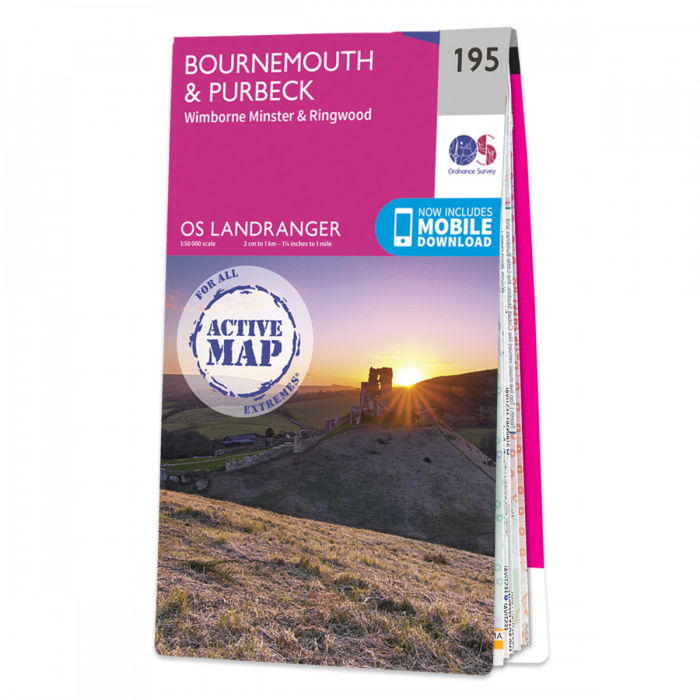 OS Landranger Active Map - Bournemouth & Purbeck (195)