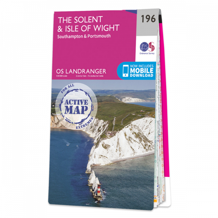 OS Landranger Active Map - Solent and Isle of Wight (196)