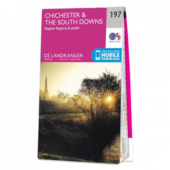 OS Landranger Map - Chichester & the South Downs (197)
