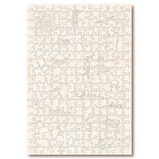 Vintage Poster - Cunard Line - Victory Wooden Puzzles