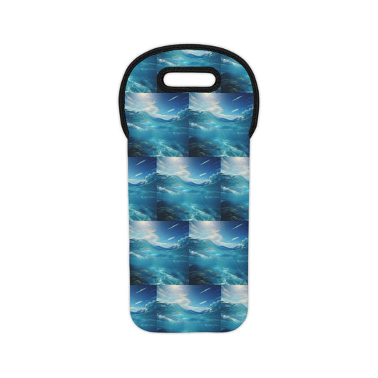 Ocean Wave Wine Tote Bag | Stylish Beachy Carrier for Wine Lovers