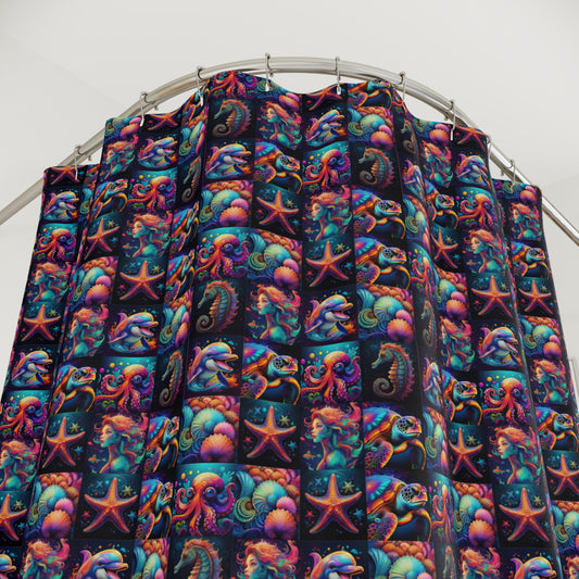 Vibrant Underwater Fantasy Shower Curtain