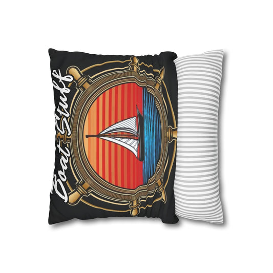 Nautical Square Poly Canvas Pillowcase - 'Boat Stuff' Design