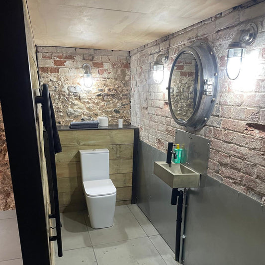 Oversized XL Porthole Mirror Solid Cast Nautical Industrial US Navy Deck Yacht Master by Maxlume ~ 65cm