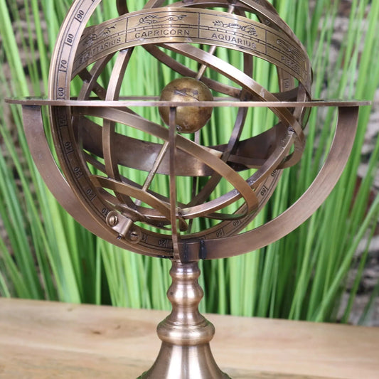 Ponnur Large Brass Armillary Sphere Ornament 30cm