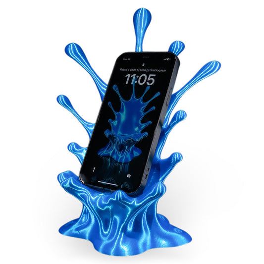 Water Splash Phone Holder | 3D Printed Desk Organiser with Cable Management
