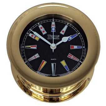 Atlantis Nautical Flag Black Dial Clock