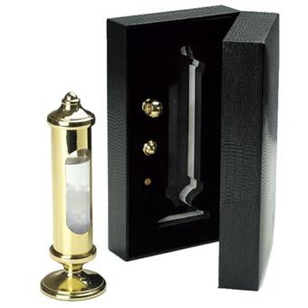 Weems Brass Stormglass in Black Gift Box