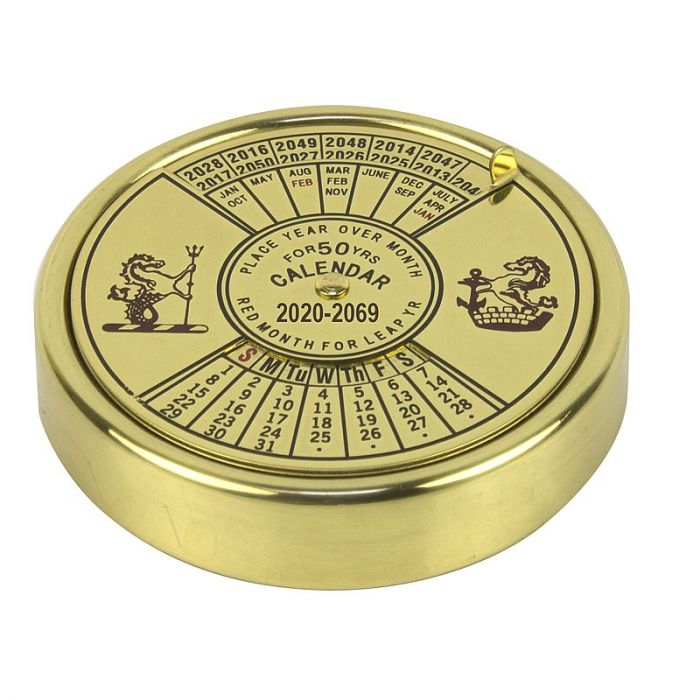 50-year Calendar Paperweight - Brass
