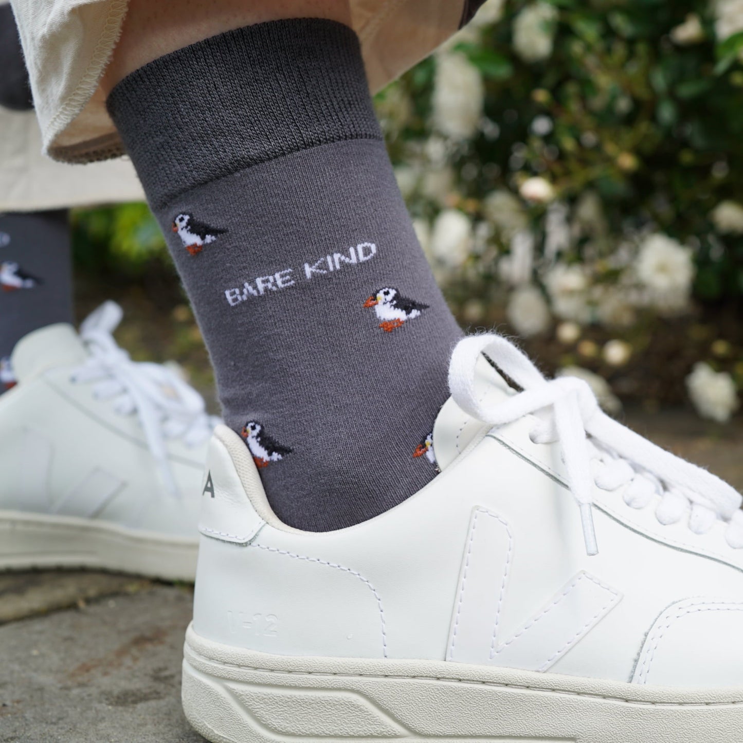 Save the Puffin Small Motif Bamboo Socks