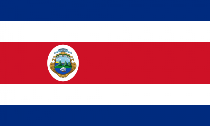 Costa Rica State Courtesy Flag
