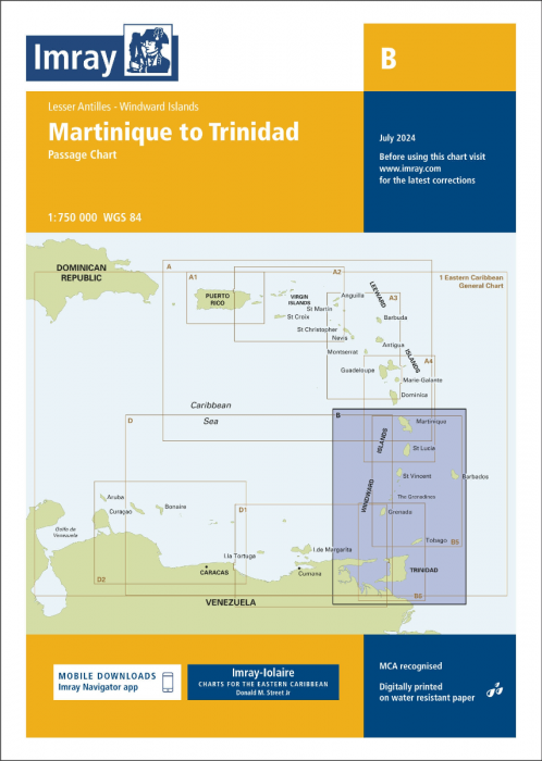 B Martinique to Trinidad Passage Chart (Imray Chart)