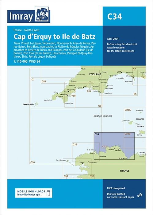 C34 Cap D'Erquy to Ile De Batz (Imray Chart)