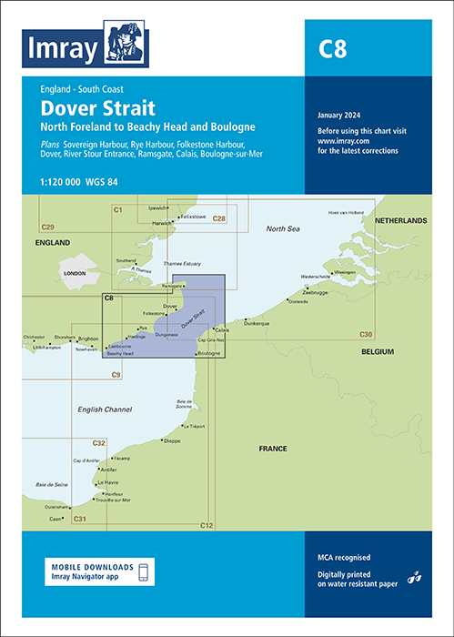 C8 Dover Strait - North Foreland to Beachy Head and Boulogne (Imray Chart)