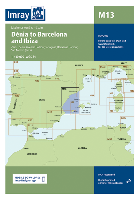 M13 Dénia to Barcelona and Ibiza (Imray Chart)