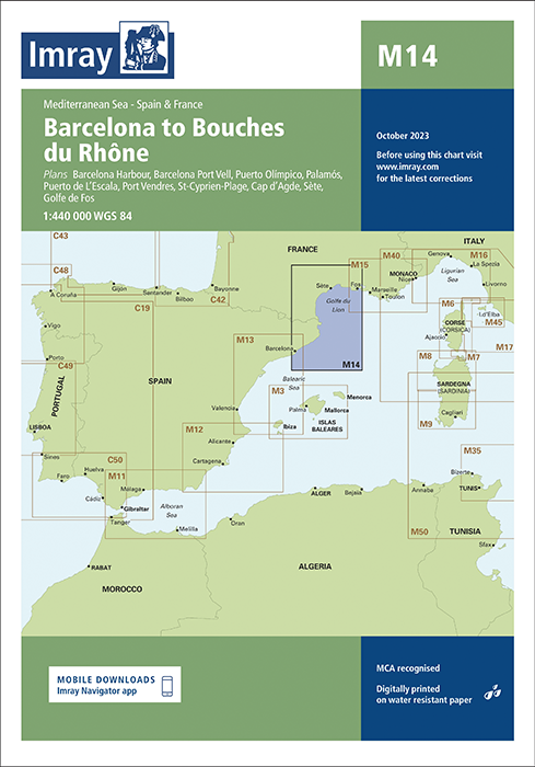 M14 Barcelona to Bouches du Rhône (Imray Chart)