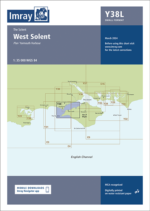 Laminated Y38 West Solent (Imray Chart)