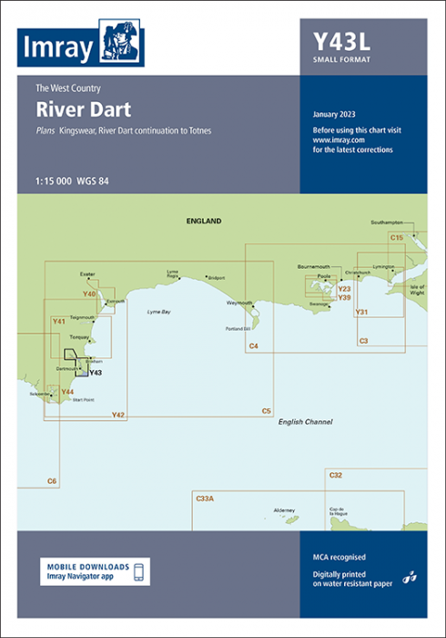 Laminated Y43 River Dart (Imray Chart)