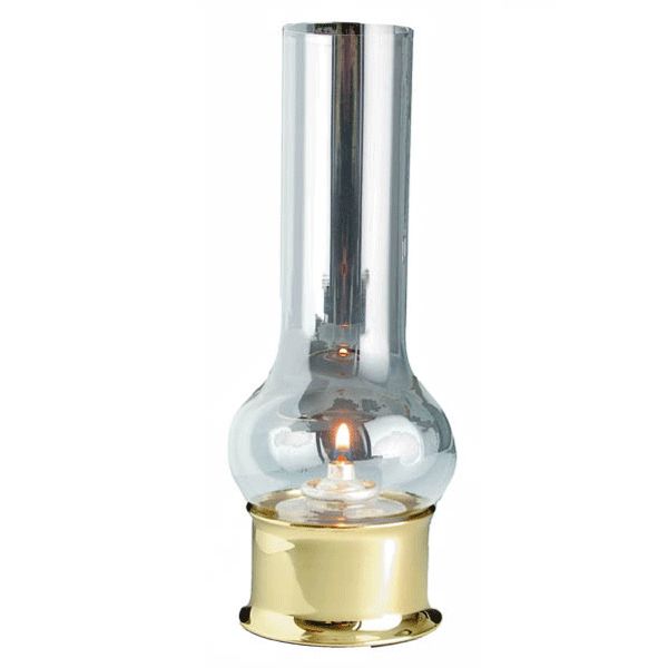 Brass Companion Lamp w/chimney & fuel cell