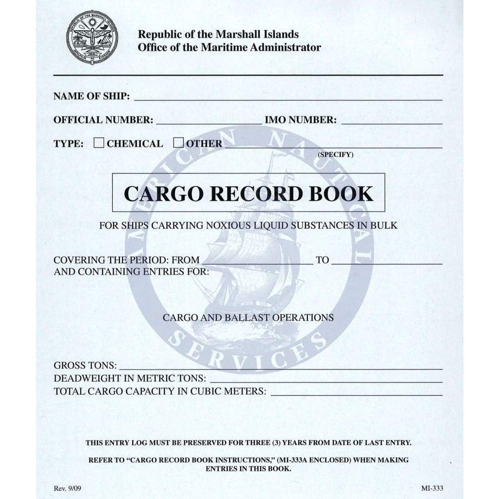 Marshall Islands Cargo Record Book