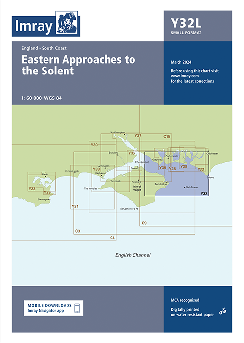 Laminated Y32 Eastern Approach to the Solent (Imray Chart)