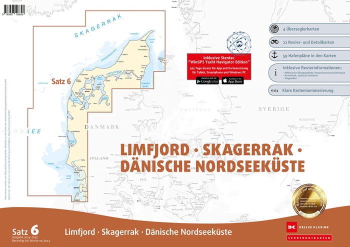 Sportbootkarten Satz 6: Limfjord - Skagerrak - Dänische Nordseeküste