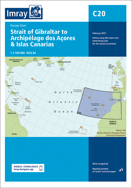 C20 Strait of Gibraltar to Arquipélago dos Açores and Islas Canarias (Imray Chart)