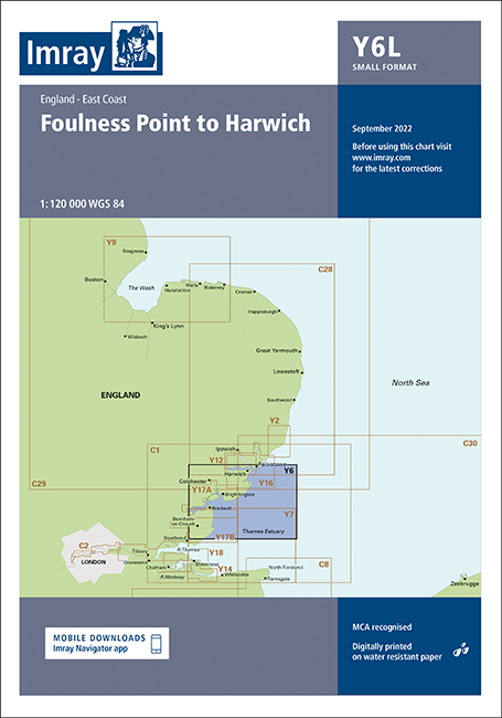 Laminated Y6 Suffolk and Essex Coasts (Imray Chart)