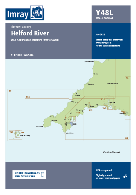 Laminated Y48 Helford River (Imray Chart)