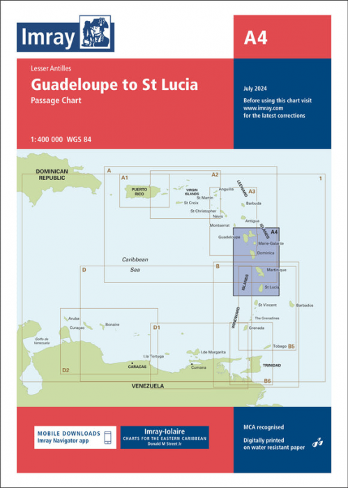 A4 Guadeloupe to St Lucia (Imray Chart)