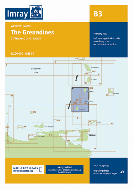 B3 The Grenadines - St Vincent to Grenada (Imray Chart)