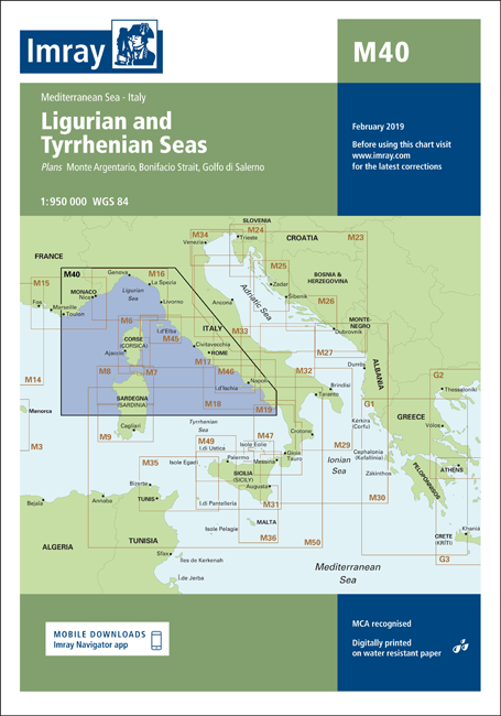 M40 Ligurian & Tyrrhenian Seas (Imray Chart)