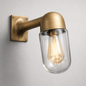 Langham ~ Raw Antique Brass Bulkhead Outdoor & Bathroom Sconce Wall Light | Cast Aluminium  |  Inch