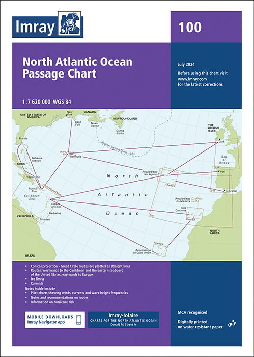 100 North Atlantic Ocean Passage Chart (Imray Chart)