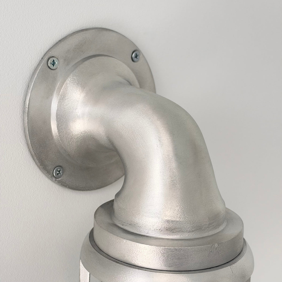 Beachamwell ~ Raw Cast Pewter Bulkhead Outdoor & Bathroom Sconce Wall Light ~ 10.5 Inch