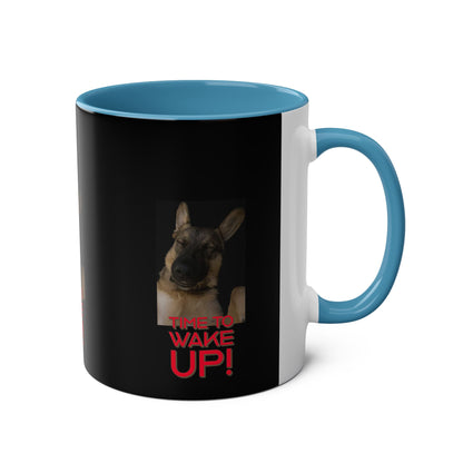 Two-Tone  'Sleepy-head' Dog Coffee Mugs, 11oz