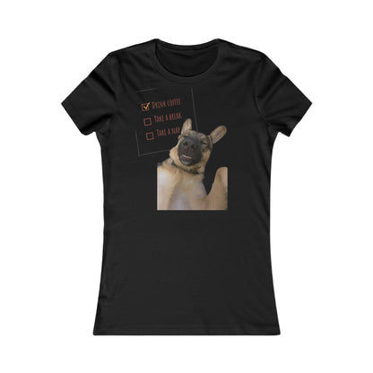 Women's Favorite Sleepy Coffee Dog Tee