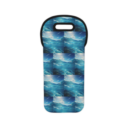 Ocean Wave Wine Tote Bag | Stylish Beachy Carrier for Wine Lovers
