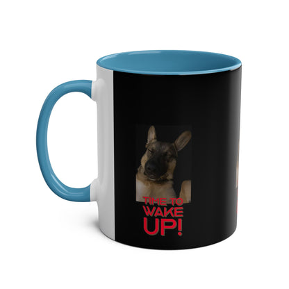 Two-Tone  'Sleepy-head' Dog Coffee Mugs, 11oz