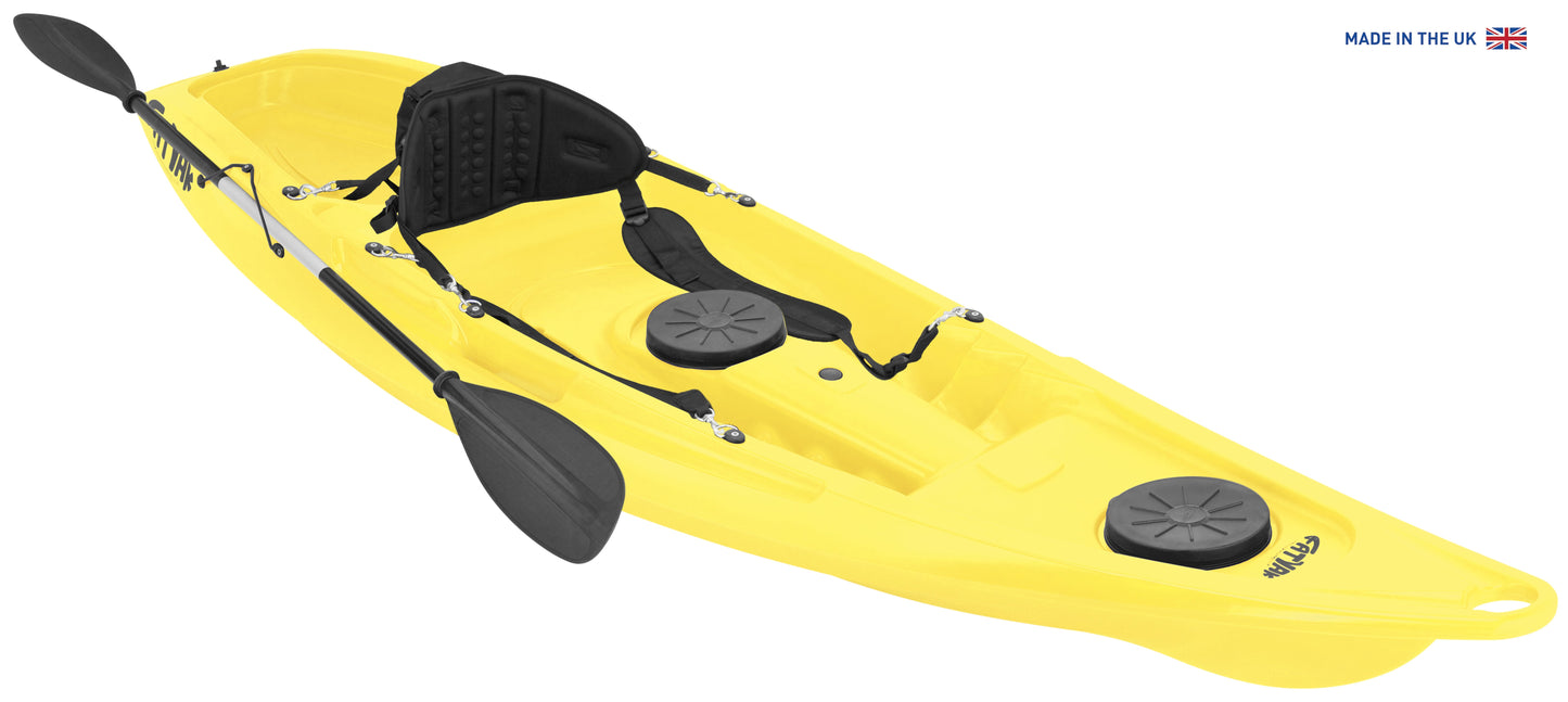 Kaafu Solo Fishing Kayak | Plastic Neutral | Yellow | Complete Package