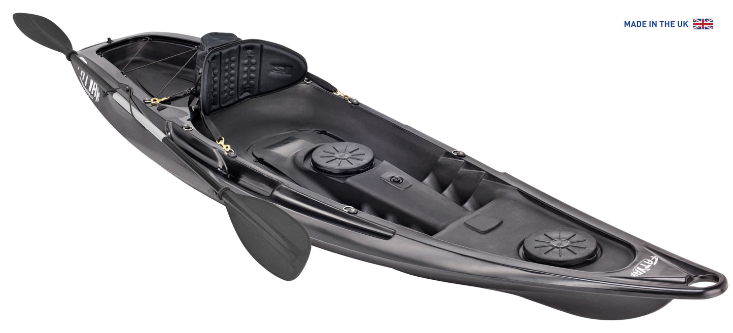 Kaafu Eco Fishing Kayak | 100% Ocean Plastic | Black | Complete Package