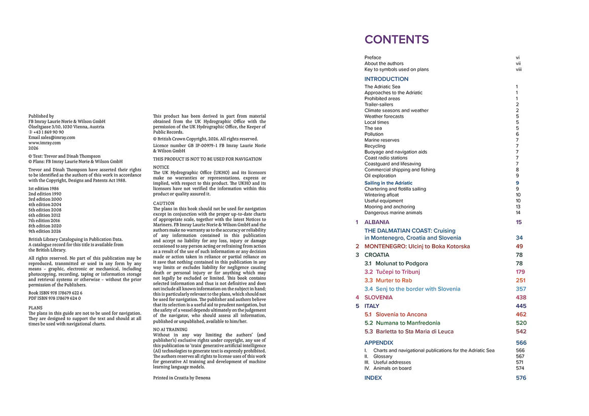 Adriatic Pilot 9th edition 2026