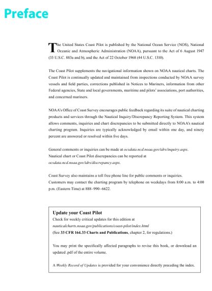 United States Coast Pilot 1 - Atlantic Coast: Eastport, Maine To Cape Cod, Massachusetts