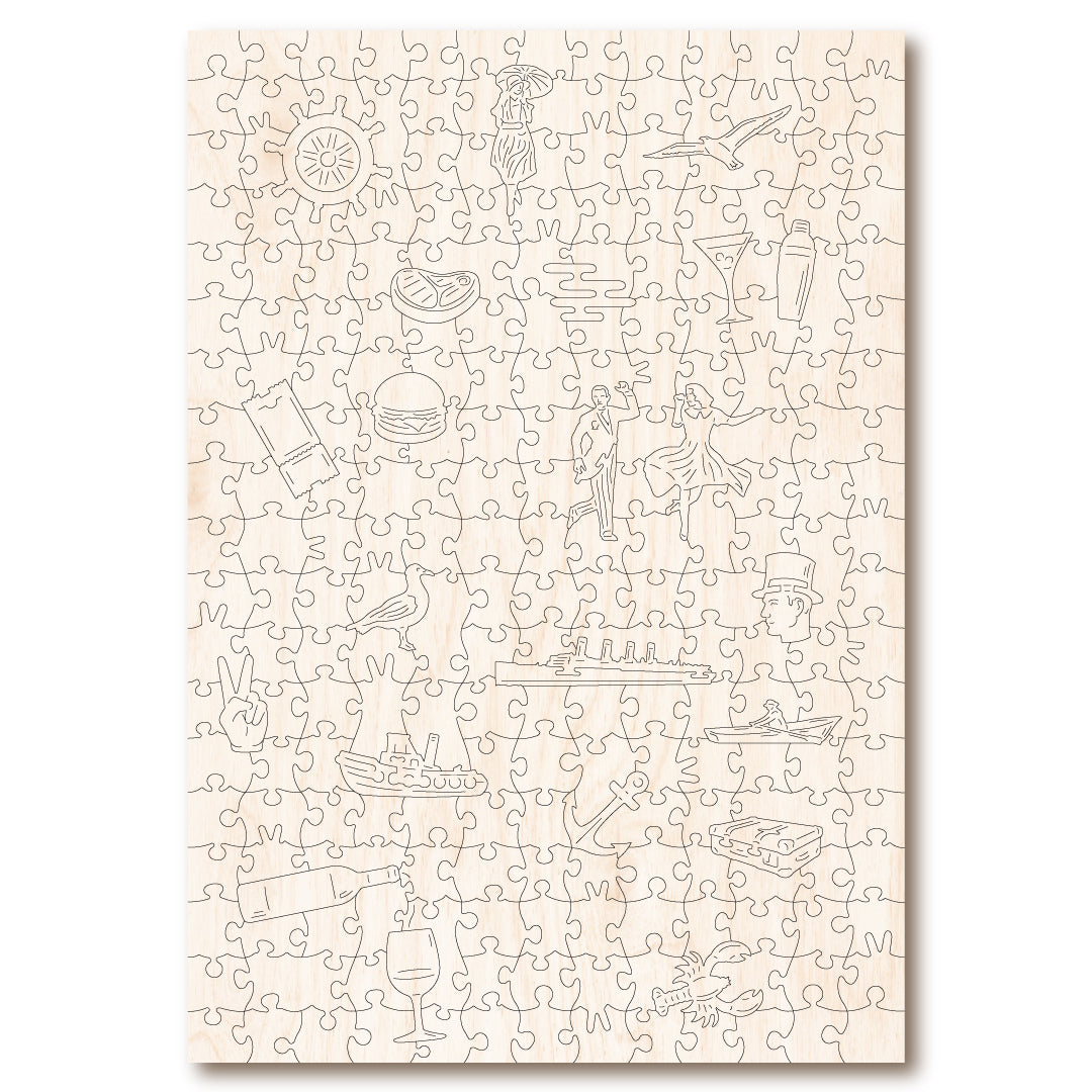 Vintage Poster - Cunard Line - Victory Wooden Puzzles