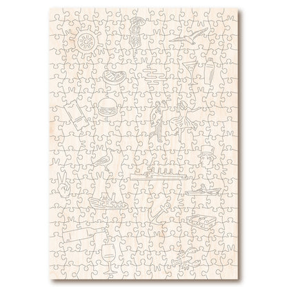 Vintage Poster - Cunard Line - Victory Wooden Puzzles