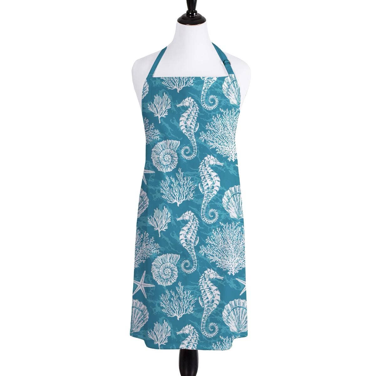 Seahorse, Coral and Shell Apron, 89x70cm