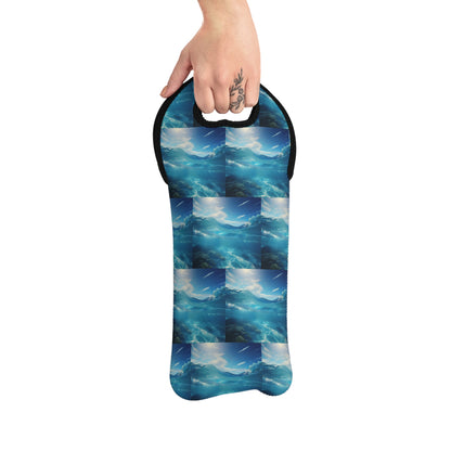 Ocean Wave Wine Tote Bag | Stylish Beachy Carrier for Wine Lovers