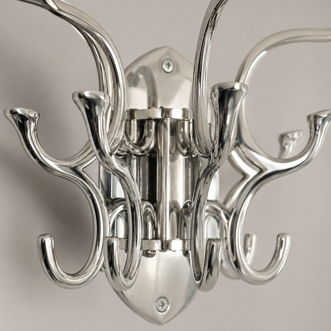 Metal Swivel Coat Rack - Polished Chrome Finish - Rustic - Handmade - Vintage Style | Art Deco