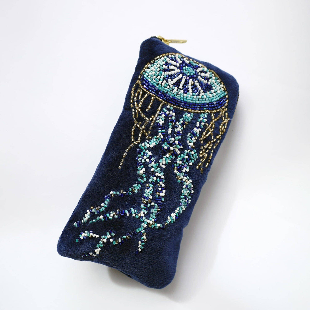 Velvet Beaded Jellyfish Glasses Case